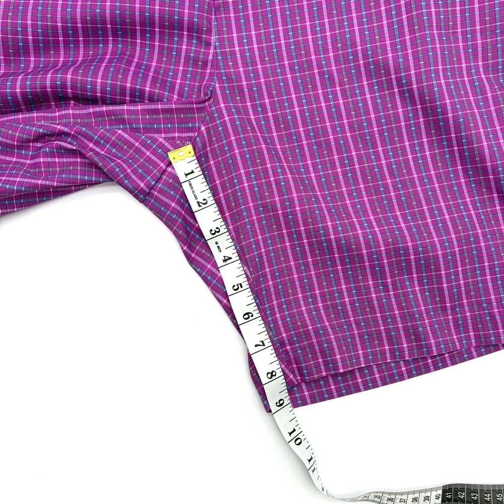 Golf America Women's Bermuda Shorts Size 12 Lightweight Purple Plaid  Pockets 9" - Picture 8 of 8